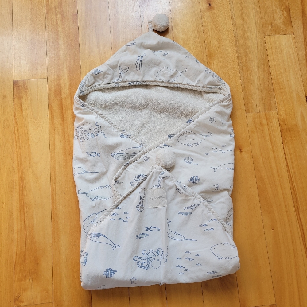 Pehr Hooded Baby Towel, Sea Life Print